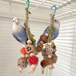 Autres fournitures d'oiseaux colorés suspendus perroquet molaire articles de jouet morsure animal de compagnie pour la formation balançoire mordant