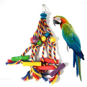 Autres fournitures d'oiseaux Perches colorées Toys mâcher une corde de coton drôle perroqueter la morsure résistante à la bouchée de poche