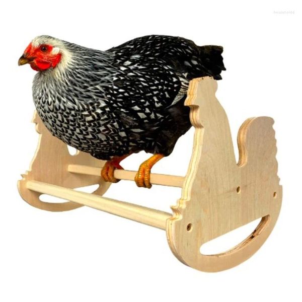 Otros suministros para aves Coop Chicken Rocking Roosting Bar Sólido Fuerte Natural Madera Swing Escalera Perca Juguete para gallos Pollos Bebé Pollitos