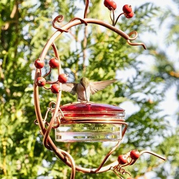 Otros suministros de aves Alimentador de patio Bayas rojas de colibrí al aire libre Flower Flower Hook Birds