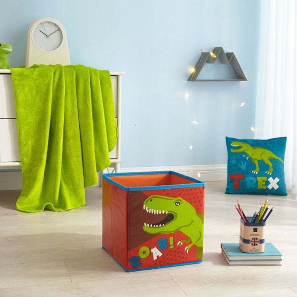 Autres fournitures pour oiseaux Ensemble de dinosaures 3 pièces comprenant un cube de rangement, un jeté en peluche doux de 50 