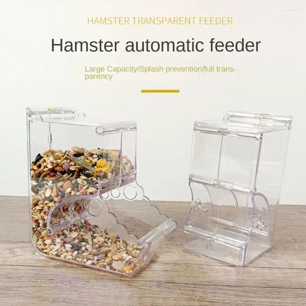 Otros suministros de aves platos hámster hámster fijo caja de alimentos fijo tazón jaula accesorios alimentador de gravedad de gravedad mascota automática