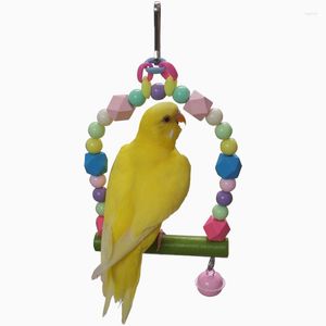 Autres fournitures d'oiseaux Ew suspendus jouets à mâcher pour oiseaux couleur aléatoire perroquet perruche perruche calopsitte cage hamac balançoire jouet