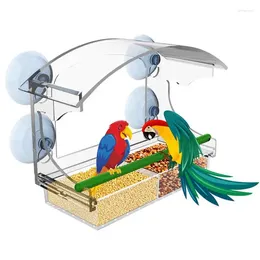 Autres fournitures pour oiseaux Mangeoire acrylique 1pcs multi-usage avec ventouse accessoires de fenêtre transparents