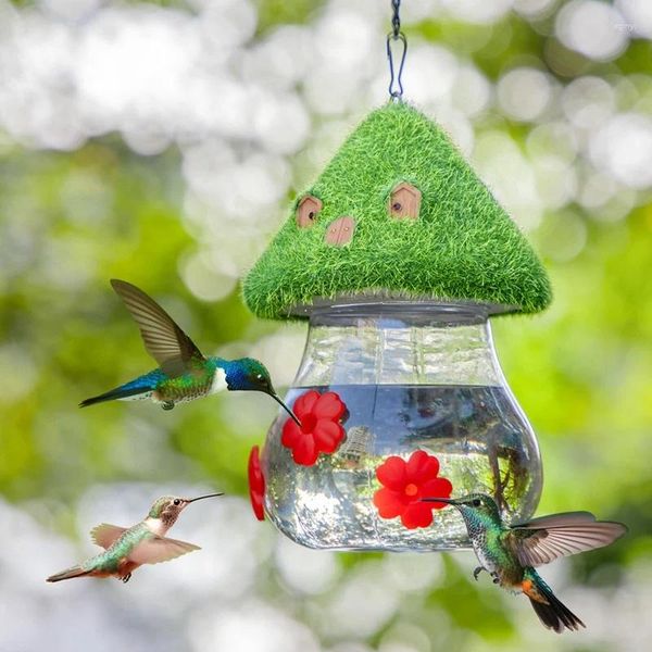 Autres fournitures pour oiseaux Mangeoires de jardin pour l'extérieur suspendu 3 pétales décorés avec bec d'eau