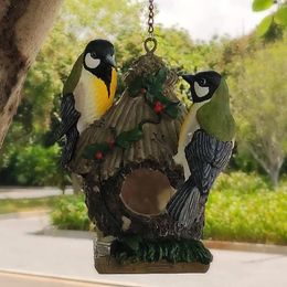 Autres fournitures pour oiseaux Mangeoire Appareil d'alimentation polyvalent Pendentifs décoratifs Ornement en résine pour cour de jardin