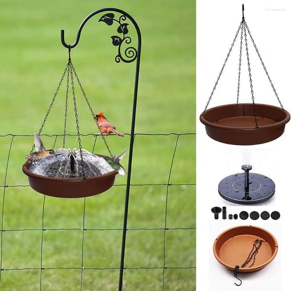 Autres fournitures pour oiseaux Mangeoire à énergie solaire Travail automatique Crochet en forme de S Fontaine en plastique Mangeoires suspendues Alimentation extérieure