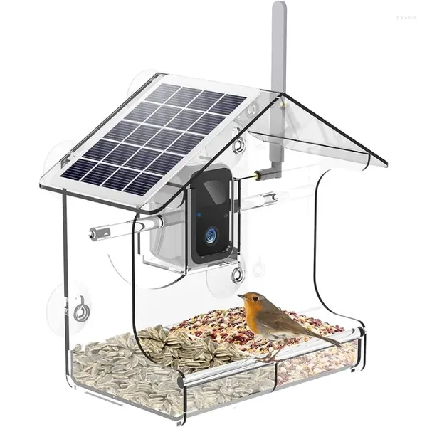 Otros suministros para pájaros Alimentador con cámara inteligente para ver video Captura automática del panel solar