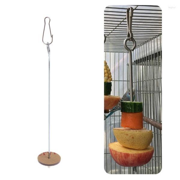 Autres fournitures d'oiseaux Support de nourriture Perroquet Fruits Légumes Brochette Suspendue Mangeoire Jouet Outil d'alimentation en acier inoxydable Garder la cage propre