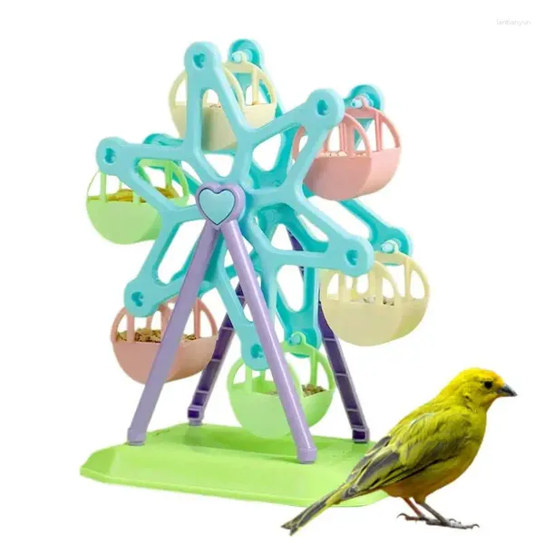 Autres fournitures d'oiseaux Toys Ferris Wheel Small Parrot Cage Funny Parkeet Plastic Plastic Bite-Ressist