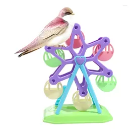 Autres fournitures d'oiseaux Jouets de recherche de nourriture Lovebird Cockatoo Intelligence Cage de croissance Coloré Pecking Windmill Perroquet Feeder Durable