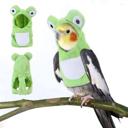 Autres fournitures d'oiseaux drôles en forme de grenouille vêtements d'oiseaux en peluche costume de vol perroquets costume cosplay tenue hiver chaud chapeau à capuche accessoires pour animaux de compagnie