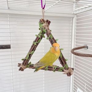 Autres fournitures pour oiseaux Support de gymnastique Jouet Cages à oiseaux Swing Meulage à mâcher pour petits perchoirs suspendus