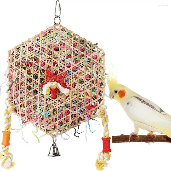 Autres fournitures d'oiseaux Fournitures de jouets de déchiquetage de nourriture hexagonale Jouets pour perroquet Conure Accessoires Perche et Perruche Perruche Tube de papier