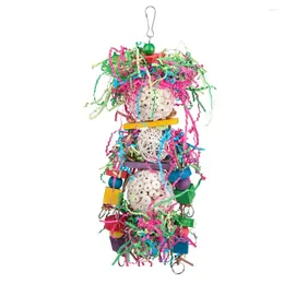 Autres fournitures d'oiseaux Conception de crochet avec cloches Soulager l'ennui Petit perroquet Swing Chewing Training Toy Chew Pet