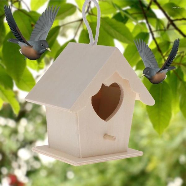 Autres fournitures d'oiseaux House pour peindre pour les adultes à l'extérieur de la suspension naturel petit nid naturel