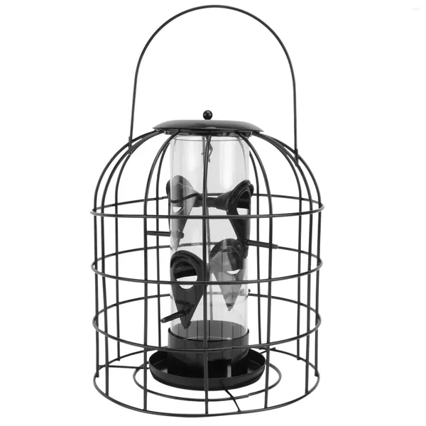 Autres fournitures pour oiseaux Mangeoire domestique Grande cage en fer Outil d'alimentation Matériel PC pour l'extérieur (noir)