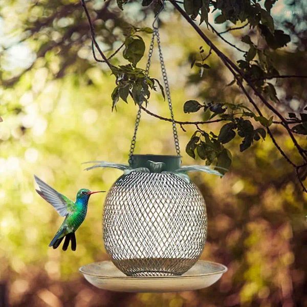 Autres fournitures d'oiseaux Humming Birds Ficheurs pour la mangeuse solaire extérieure Mesh Metal Pineapple Soucoury Outdoor Garden Decor Accessoires