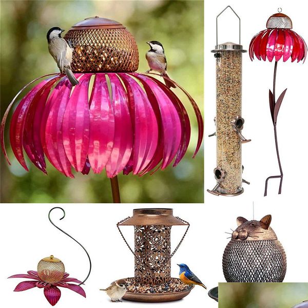 Otros suministros para pájaros Alimentador de frutas de colibrí Colgante de primera calidad para exteriores Arte de jardín de metal Negro Ovalado Salvaje para ver Entrega de entrega a domicilio Dhahi