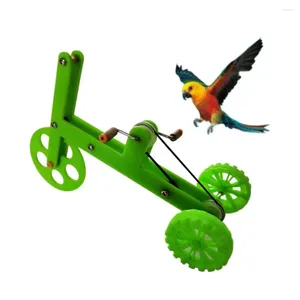 Autres fournitures d'oiseau interactif Parrot Bike Toy Plastic Funny Training Training Bicycle Green Puzzle