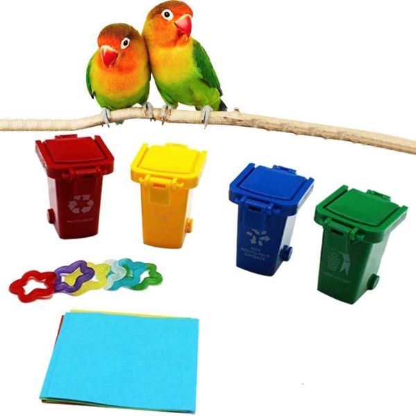 Autres fournitures d'oiseaux Formation interactive de perroquet Couleur Tri Bin Puzzle Jouets Éducatifs Enseignement Boîte à outils Cage Chew Bite pour Cockatiel 230923