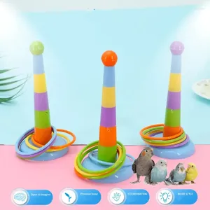 Otros suministros de aves Mini juguetes de anillo de hierro adecuados para loros Juegos de desarrollo intelectual Entrenamiento de actividad colorida