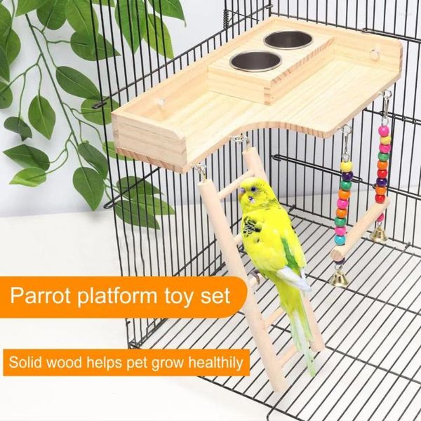 Autres fournitures d'oiseaux Échelle jouet perles en bois colorées alimentation perroquet léger polyvalent mouture bouche hamster escalade pour la maison