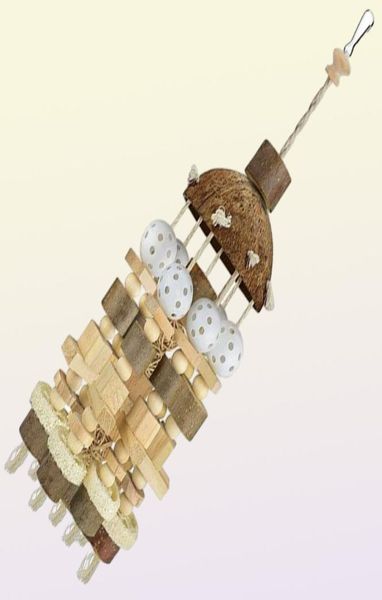 Autres fournitures d'oiseaux Grand perroquet jouet à mâcher blocs en bois naturel cage costumes de morsure pour aras perroquets8046373