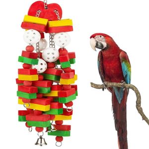 Andere vogels levert grote papegaaienspeelgoed voor kaketoes Afrikaanse grijze ara's natuurlijke houten blokken kauwkooi beet 230130