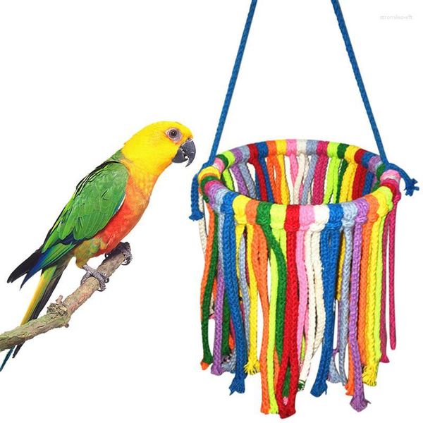 Otros suministros para pájaros Legendog 1pc Swing Toy Creative Cotton Rope Chew Colgando Juguetes Jaula Pet