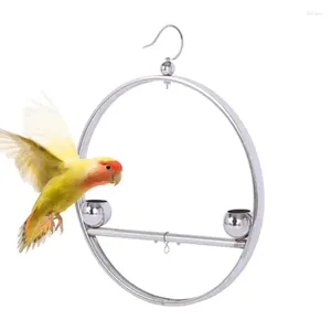 Autres fournitures d'oiseaux Support de perroquet en métal Support d'entraînement Swing Accessoires pour animaux de compagnie Antirouille avec crochet pour fenêtre de cage à oiseaux