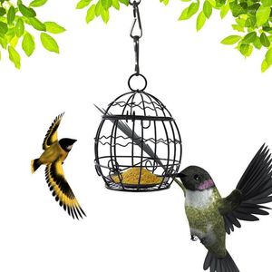 Autres fournitures d'oiseaux Mangeoires de colibris sauvages en métal pour l'extérieur suspendu en fer cage d'alimentation perroquet perruches jardin pelouse fenêtre accessoires