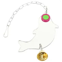 Autres fournitures d'oiseaux Miroir Accessoires Conure avec des accessoires Bell Toys Parket acrylique Parket