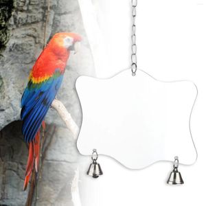 Andere vogelbenodigdheden Spiegel met belkooi Multifunctionele papegaaienstandaard Ornamenten voor tortelduifjes Kaketoe Kanaries Ara's