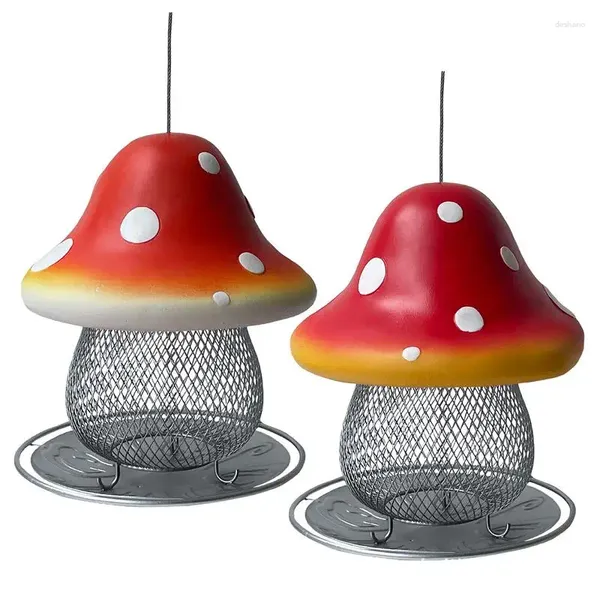 Autres alimentations d'oiseau en forme de champignon et un maille en métal de travail épais solaire pour décoration de terrasse du jardin extérieur