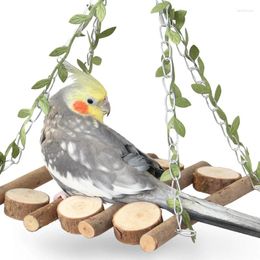 Autres fournitures d'oiseaux Branche naturelle Swinging Parrot Toy grimpant Plank Habitat Cage en bois Accessoires