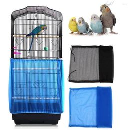 Andere vogels levert nylon mesh kooi deksel zaad papegaai zachte eenvoudige reinigende luchtige stof catcher accessoires