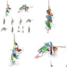 Autres fournitures pour oiseaux Autres fournitures pour oiseaux Jeux de perroquets Jouets pour oiseaux Mini chaussures en toile à mâcher décoration suspendue Cage drôle artisanat Dr Dhgr4