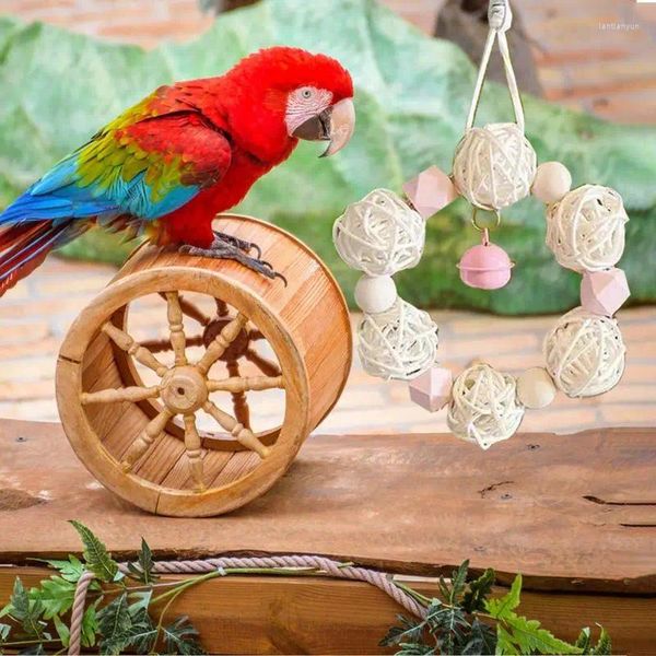 Otros suministros de pájaros juguetes para periquitos rattan loro mordisco de jaula para cacatúas africanas guacamá de amor aves pequeños accesorios medianos