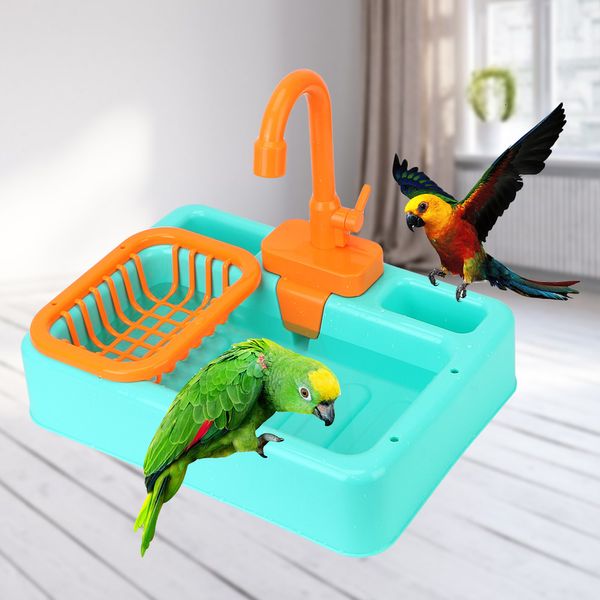 Otros suministros para pájaros Ducha de baño para loros Juguetes para bañera Loros automáticos Piscina para niños con grifo Piscinas Comedero para mascotas Juego de cocina 230719