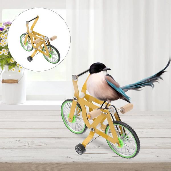 Autres fournitures d'oiseau Parrot Bicycle Bicod Toy Riding Training Training Prophes Birds Playthings Creative Plastic Mini