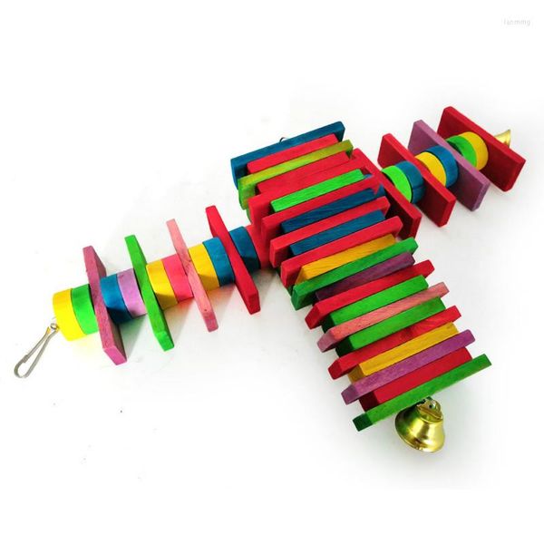 Autres fournitures pour oiseaux Parrot Bite Toy Blocs de construction de couleur Molars String Ensemble de 2 pièces