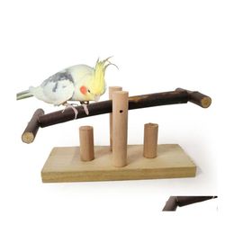 Andere vogelbenodigdheden papegaai bijten speelgoed houten woning staande hendel springplank swing 2021 drop levering home tuin huisdier dh4vn