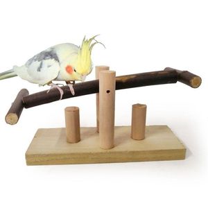 Autres fournitures pour oiseaux perroquet mordant jouet balançoire en bois debout levier tremplin balançoire 2021 livraison directe maison jardin Pet Dhmts