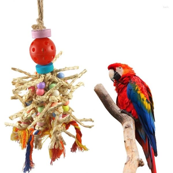 Autres fournitures d'oiseau perroquet jouet jouet perles colorées et coques de maïs divertissement 11,8 