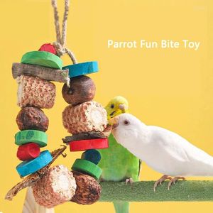Andere vogels leveren papegaai kauwen speelgoed educatieve interactieve molaire valkbakken pistels tijger huidkooi decoratie hangende snaar