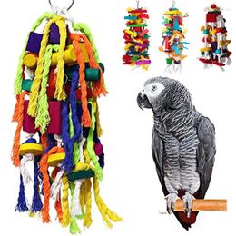 Autres fournitures d'oiseaux Perroquet Jouets à mâcher Cage Bite Bloc en bois Déchirure pour Conures Cockatiels Africain Gris Perruche Perruche