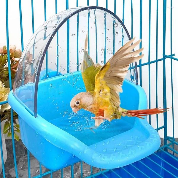 Autres fournitures d'oiseaux Perroquet Plateau de nourriture Multifonction Creative Vert Baignoire Animal Cage Debout Lavage Boîte de douche Jouets Produits de nettoyage pour animaux de compagnie