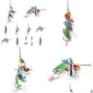 Andere Vogelbenodigdheden Papegaai Spelletjes Speelgoed Voor Vogels Mini Canvas Schoenen Kauwbeet Decoratie Hangende Kooi Grappig Ambacht Drop Delivery Thuis