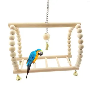 Autres fournitures d'oiseaux Parrot Hamac Cage Toy Perrots Échelle en bois pour Budgie Conures Lovebird